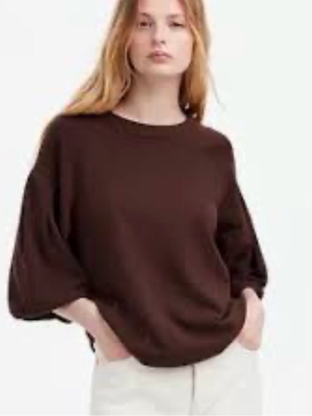 Madewell Brown bubble Balloon-Sleeve Women’s Sweatshirt size XLarge